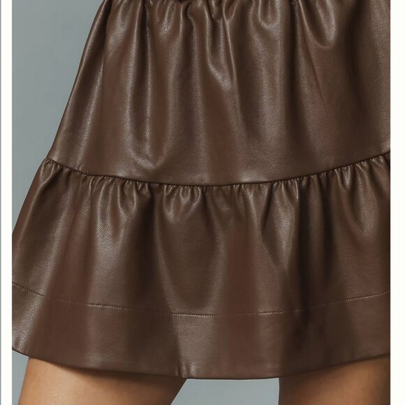 Anthropologie Somerset Faux Leather Mini Skirt  $120 NWT - Picture 4 of 4